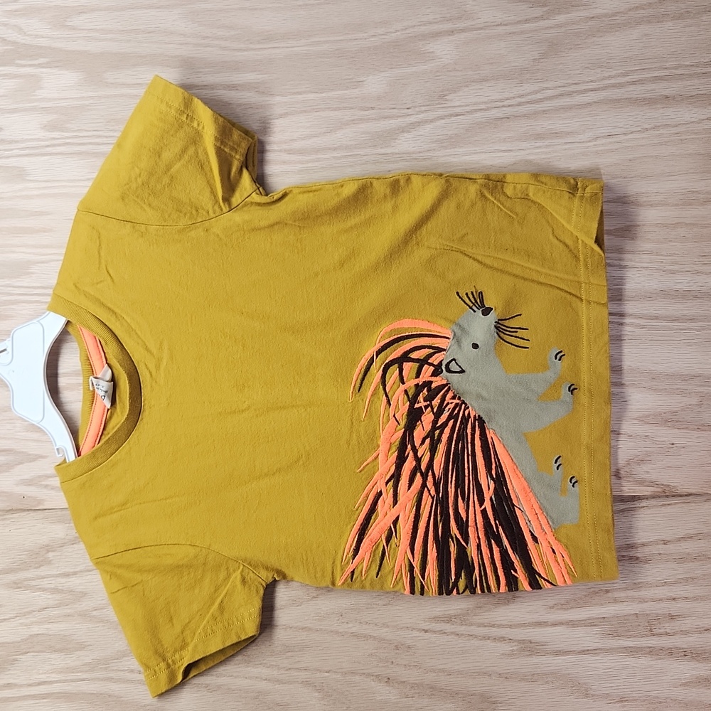 Mini Boden Porcupine Appliquéd tshirt size 5-6Y EUC